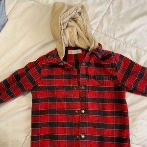 Toddler Zara Flannel Shirt with Hood sz 4-5 years
